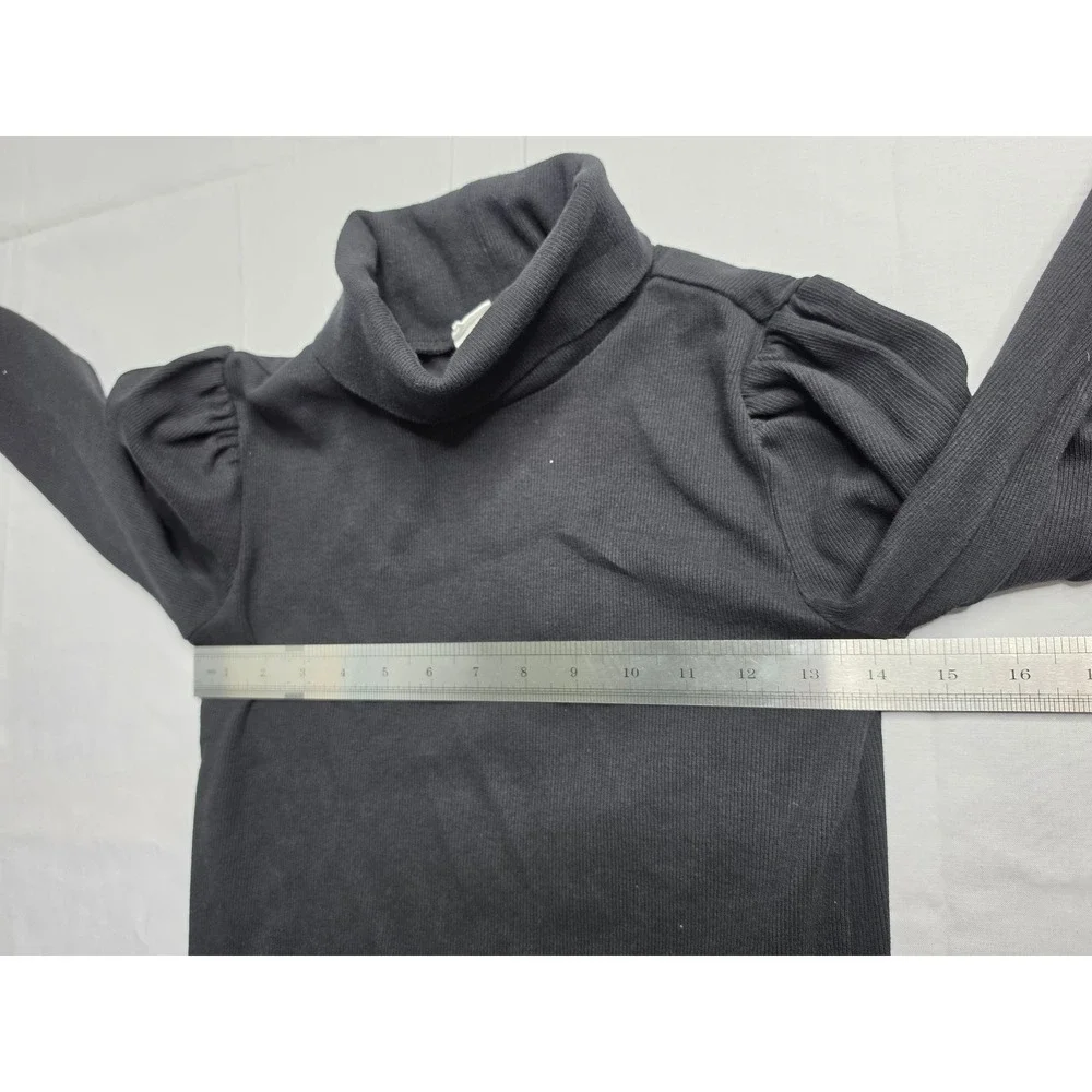 Gap Sweater Kids XL 12-13 Black Ribbed Knitted Easy Fit Long Sleeve Turtleneck